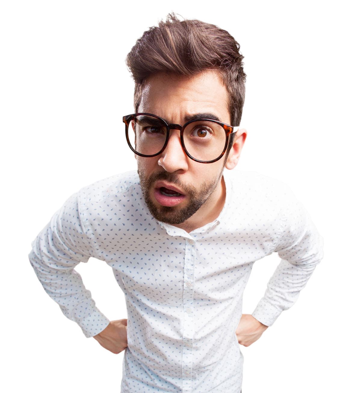 Guy with a confused look